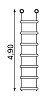 Strickleiter Kletterleiter mit 14 Holzsprossen 4,90 m lang 1