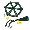 Spielturm-Set Piratenlenkrad, Fernrohr und Handgriffe grün