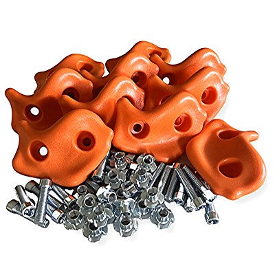 Klettersteine orange für Kinder, Boulderwand, Kletterwand, 10er Set